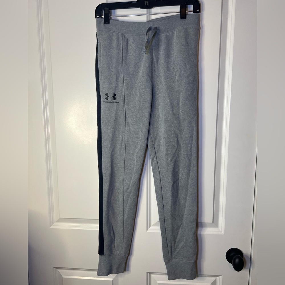 Under Armour Kids Gray and Black Joggers - Picture 1 of 5